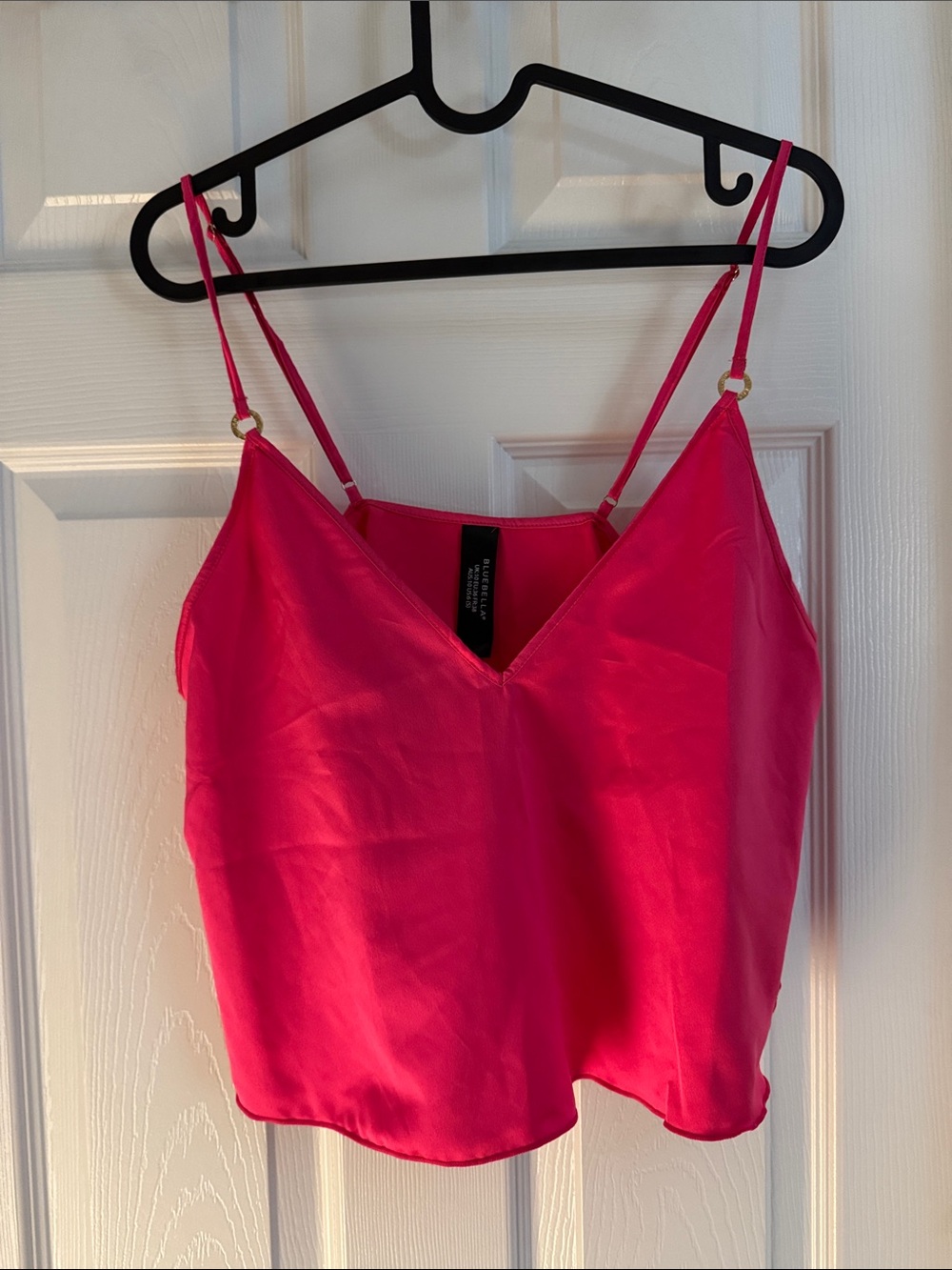 Bluebella Bright Pink Satin Cami Tank Top and Cheeky Bottom Set